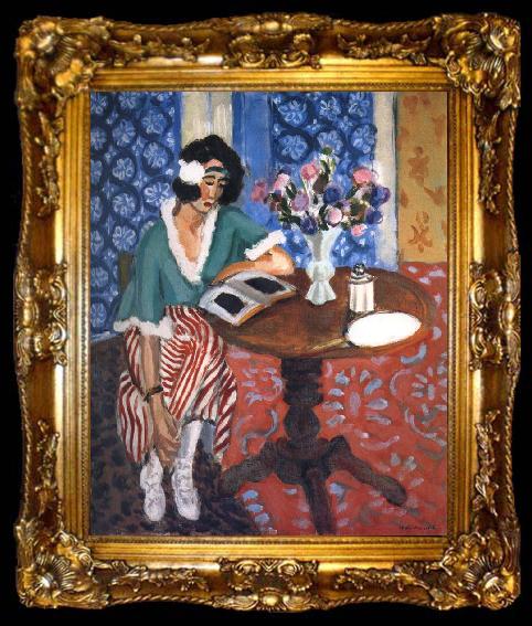 framed  Henri Matisse Reading desk woman, ta009-2